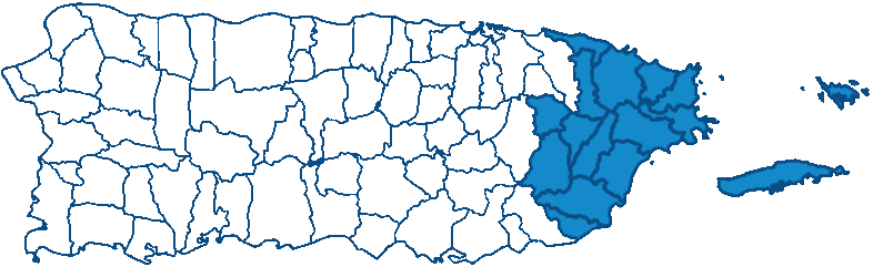 Mapa Área Este Puerto Rico
