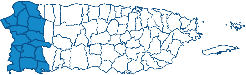 Mapa Área Oeste Puerto Rico